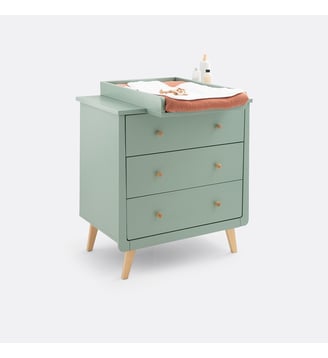Commode table à langer, 3 tiroirs - La Redoute Interieurs - Vert de gris