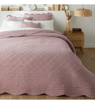 Boutis matelassé coton - La Redoute Interieurs - Vieux rose