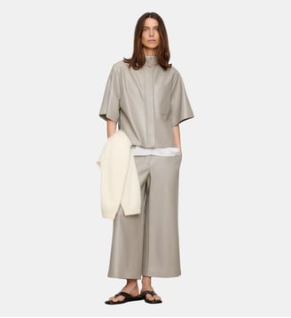 Pantalon à fermeture à bouton et à coupe droite - Adolfo Dominguez - Pierre