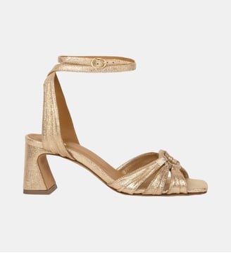 Sandales à Talon Ornelle Cuir Lamé - Bobbies - Champagne