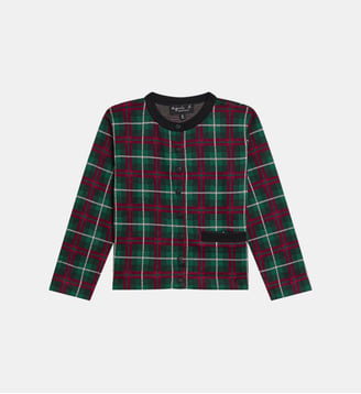 cardigan pression Poche à carreaux tartan - Agnès b. - Vert cèdre