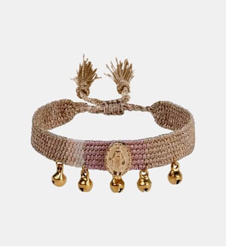 Bracelet en tissu réglable avec cabochon central et pampilles CIPRA Hipanema