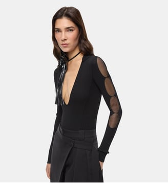Pull body avec détails transparents - Pinko - Limousine noire