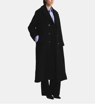 Manteau Denise en lainage à chevrons - Ines de la Fressange Paris - Noir
