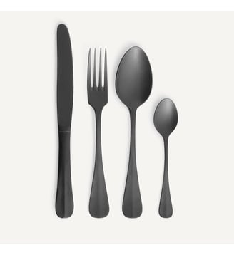 Ménagère 16 pièces en inox brossé noir - AM.PM - Noir brossé