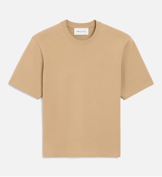 T-shirt unisexe en coton Ami de Coeur embossé - AMI Paris - Beige mastic