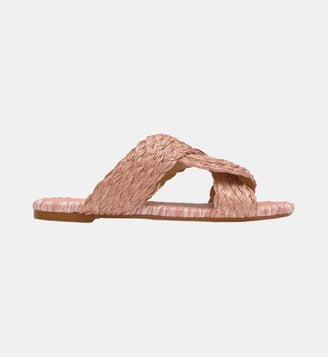 Sandales plates en raphia PADME - Castaner - Poudre