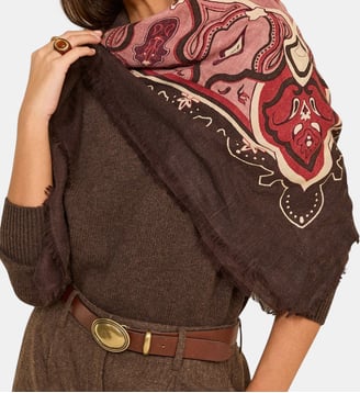 Foulard Imprimé En Laine Remy - Maison 123 - Marron foncé
