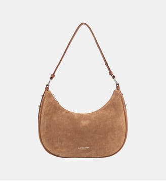 Grand sac besace Suède en cuir - Lancaster - Camel