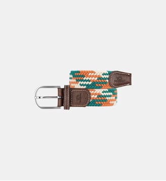 Ceinture tressée élastique Palmira - Billybelt - Orange, vert et beige