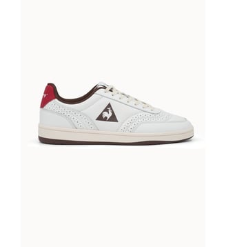 Sneakers en cuir pleine fleur Vanite - Le Coq Sportif - Optical white et chocolate fondant