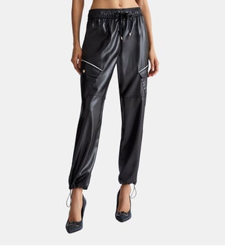 Pantalon de jogging en tissu enduit - Liu Jo - Noir