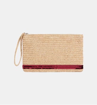 Pochette Zippée en Raphia - Vanessa Bruno - Lipstick