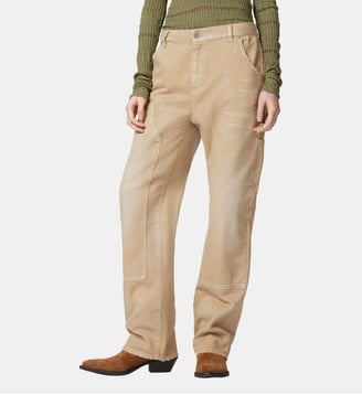 Jean workwear en bull de coton usé - Pinko - Beige