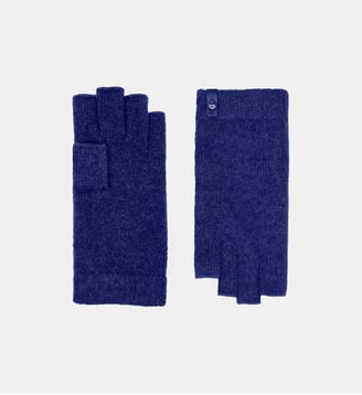 Mitaines Zaguio DC Cachemire - Agnelle - Bleu denim