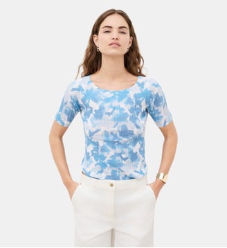 Pull mfiona - Motif floral - Polyester Caroll