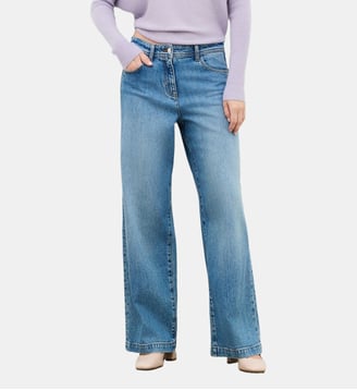 Pantalon pdamian - Motif uni - Coton - Coupe large - Caroll - Denim stone