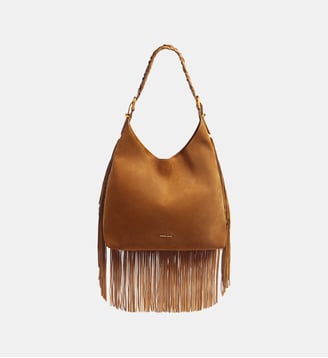 Grand Sac Hobo Jess En Cuir Velours - Vanessa Bruno - Noisette