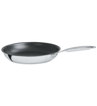 Poêle poignée fixe Castel inox Ø32 cm - Cristel - Gris et noir