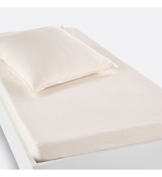 Drap housse enfant lin lavé, bonnet 30cm La Redoute Interieurs