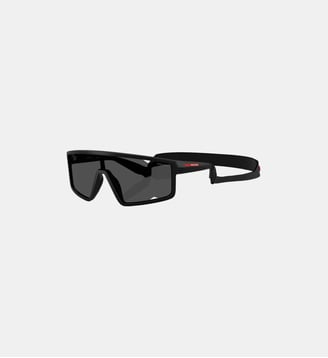 Lunettes de soleil Rectangulaire PS A03S - Prada Linea Rossa - Noir mat