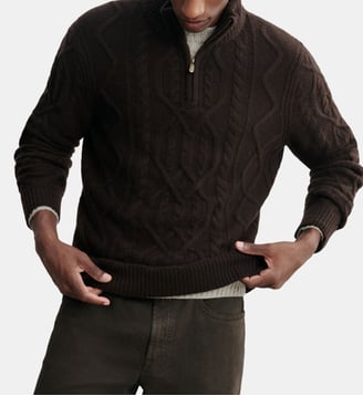 Pull camionneur torsadé - Bompard - Chocolat