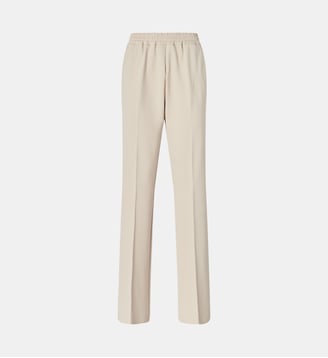 Pantalon droit à taille élastiquée - Pinko - Beige peau de daim