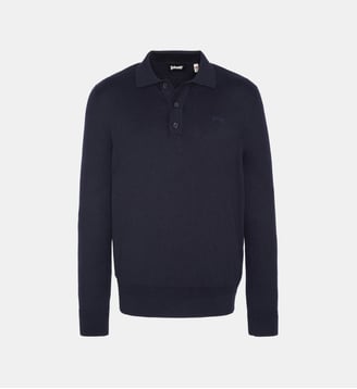 Pull col polo - Schott - Bleu marine