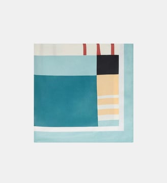 Foulard lorella - Motif ethnique - Polyester recycle - Caroll - Bleu gris