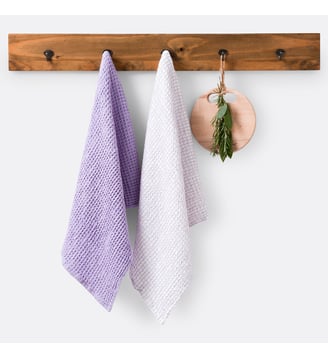 Lot de 2 torchons coton épais gaufré La Redoute Interieurs