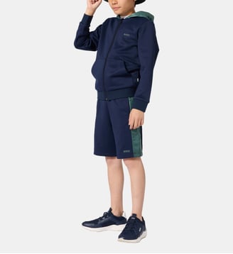 Sweat zippé à capuche - BOSS Kidswear - Bleu cargo