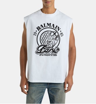 Débardeur Balmain Quilted floqué - Balmain - Blanc
