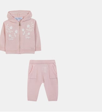 Ensemble Jogging  - Rosée laine cachemire broderie - Tartine Et Chocolat - Rose pâle