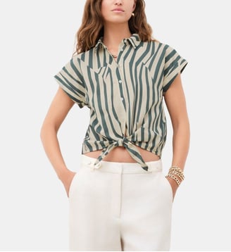 Chemise clivio - Motif imprimé - Coupe droite - Caroll - Vert turquoise