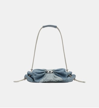 Scrunch-D - Sac épaule en denim avec cristaux transparents - Diesel - Bleu