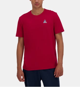 T-shirt droit en coton  - Le Coq Sportif - Rouge foncé