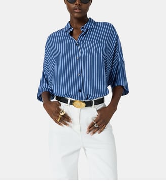 chemise oversize fluide à rayures - crissy - Gerard Darel - Indigo