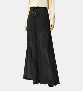 Pantalon léger avec lacets et détails western - Pinko - Limousine noire