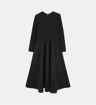Longue robe bi-tissu - DKNY - Black
