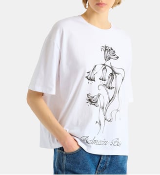 T-shirt Balmain Flower imprimé - Balmain - Blanc