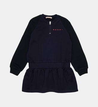 Robe en molleton avec logo - Marni - Bleu foncé