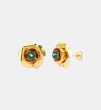 Boucles d'oreilles frida agate verte Caroline Najman