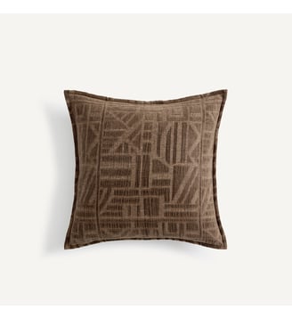 Housse de coussin chenille jacquard - AM.PM - Taupe