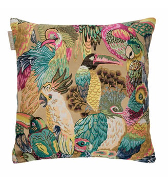 Housse de coussin JUNGLE BIRDS  Jacquard effet tapisserie Madura