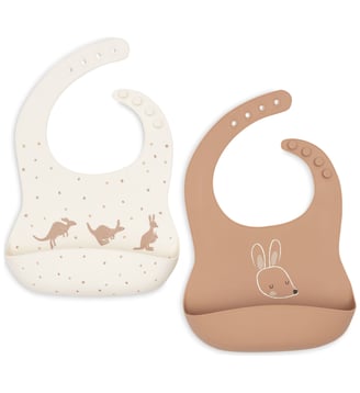 Lot de 2 bavoirs en silicone - Jollein - Marron