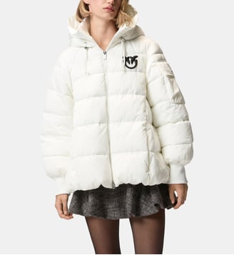Doudoune à capuche en tissu technique - Pinko - Blanc et blanche neige