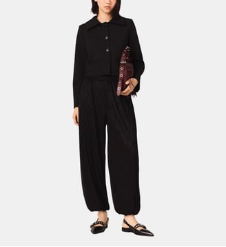 Pantalon large effet métallisé - Maje - Noir
