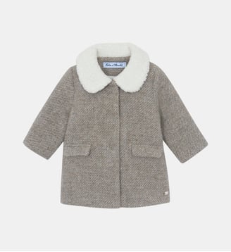 Manteaux -  moyen col imitation fourrure - Tartine Et Chocolat - Beige