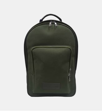 Sac à dos en cuir et toile canvas Seattle - Serge Blanco - Vert olive