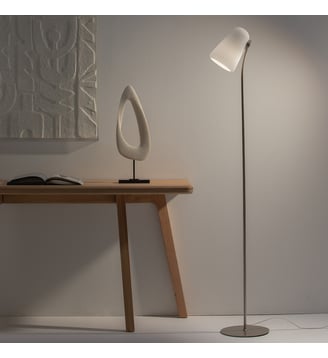 Lampadaire métal fer et verre - AM.PM - Opaline